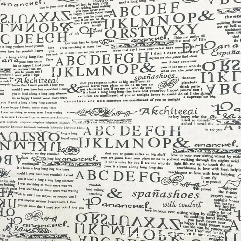 Tela estampada de periódico, tela acolchada de algodón y lino para costura DIY, mantel, cojín, mantel individual, bolsa de almacenamiento, materiales para manualidades