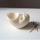 Aesthetic Wavy Fluted Geometric Striped Silicone Wax Candle Moulds Home Decor Unique Sculptural Ribbed Candle Mold