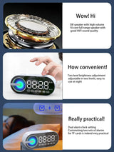 Altavoz Bluetooth inalámbrico, diseño mini con múltiples funciones como reloj, versión exterior, subwoofer potente.