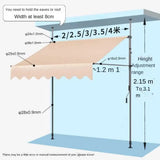 Awnings Rain and Snow Resistant UV Resistant Folding and Telescopic Canopy Tent Outdoor Garden Balcony Roof Courtyard Sunshade - Lootquake