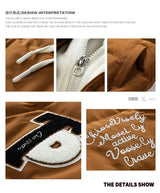 2024 Winter Men's Jacket Japanese Harajuku Fake 2 Pice Thickened Down Cotton Padded Coat Fashionable Student Warm Baseball Parka - Lootquake