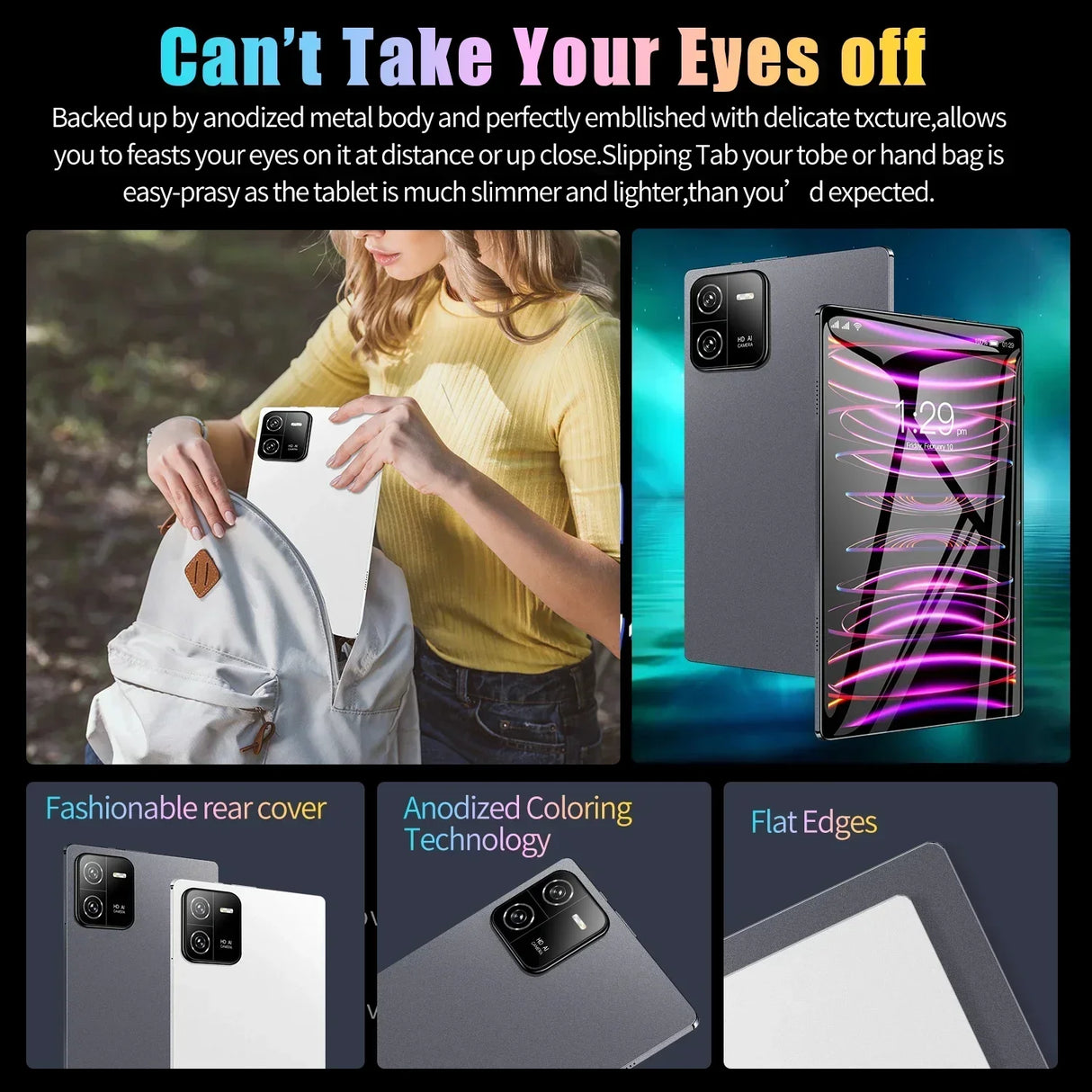 Tablette PC HD4K Pad 6 Pro originale de 2024 pouces, Android 13, 12 Go + 512 Go, 10 000 mAh, Snapdragon 888, Bluetooth, WiFi