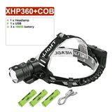 Linterna frontal de pesca de alta potencia XHP360 de 1000000 LM, recargable, para camping, senderismo, LED, con batería externa