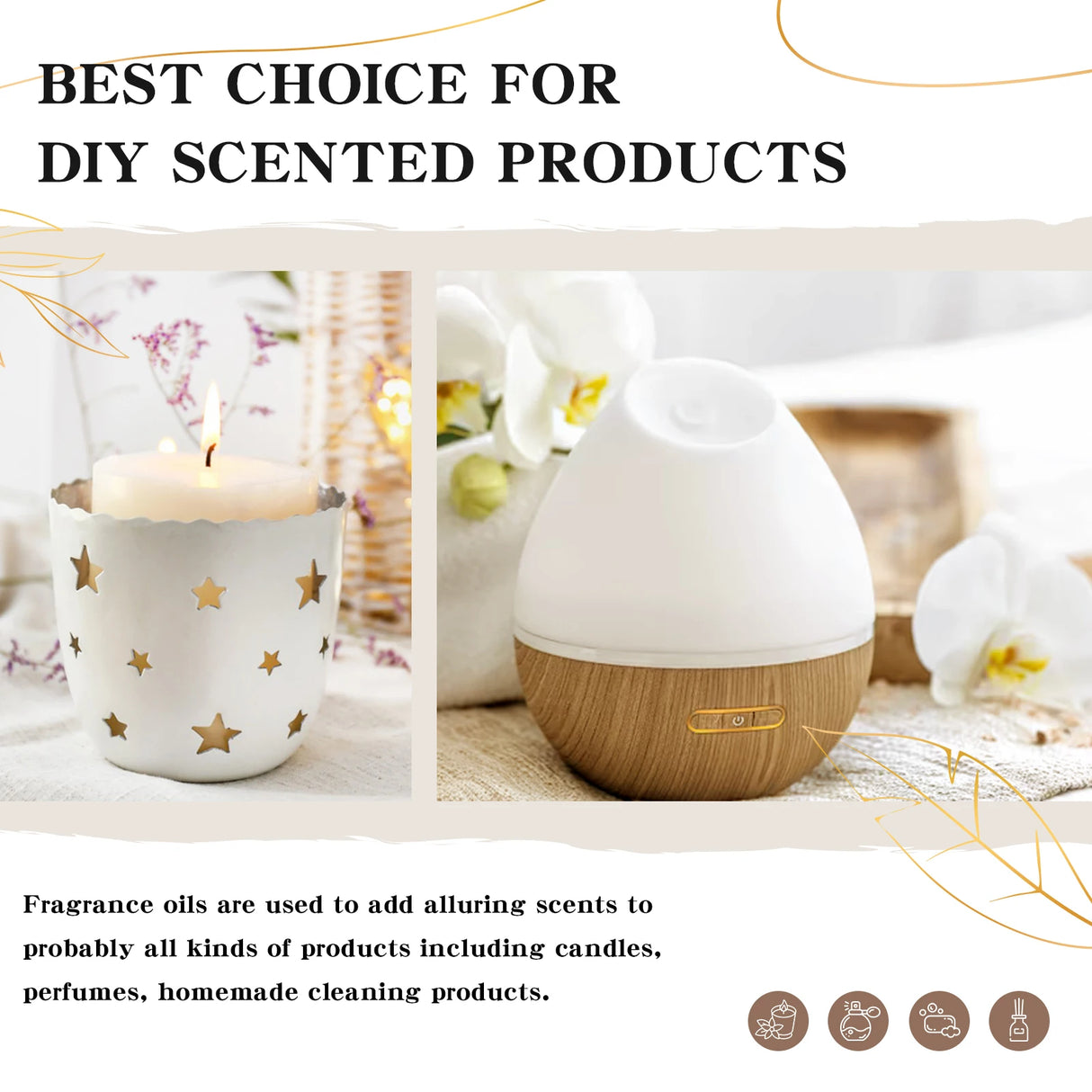 Huile parfumée EUQEE 10 ml, noix de coco, vanille, chewing-gum, pour la fabrication de bougies, de savons, de gâteaux au café et de bois de cèdre. Huiles aromatiques de qualité supérieure.