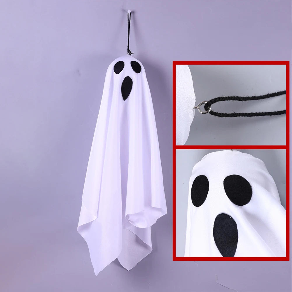 Spooky Ghost Halloween Decor Waterproof Halloween Glowing White Ghost Glowing Door Hanging Ghost for Halloween Garden Home Decor