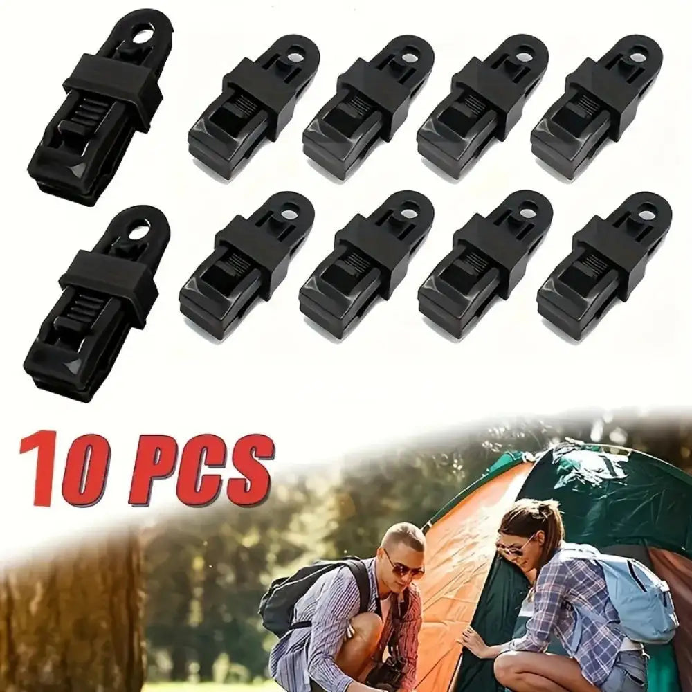 10pcs outdoor tent awning windproof fixing clips Outdoor wind rope buckle is added with pull point hanging buckle plastic clips - Lootquake