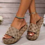 Summer New Women's Round Head Flat Soled Non-slip Slippers Woman Fashion Flowers Khaki Flats Sandals Female Zapatos De Mujer - Lootquake