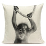 Black and White Cute Animals Cushion Cover - Animal Portrait Decoration Throw Pillow Case 45x45cm for Home Sofa Decor