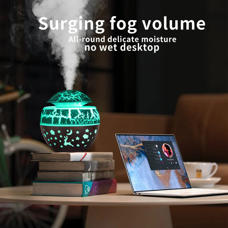2024 Home Mushroom Head Bedroom Air Purifier USB Desktop Nebulizer Wood Texture Personalized Aromatherapy Machine Humidifier