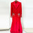 HIGH STREET Newest 2025 Designer Fashion Women's Long Sleeve Notched Collar Rhinestone Diamonds Beading Maxi Long Dress - Lootquake