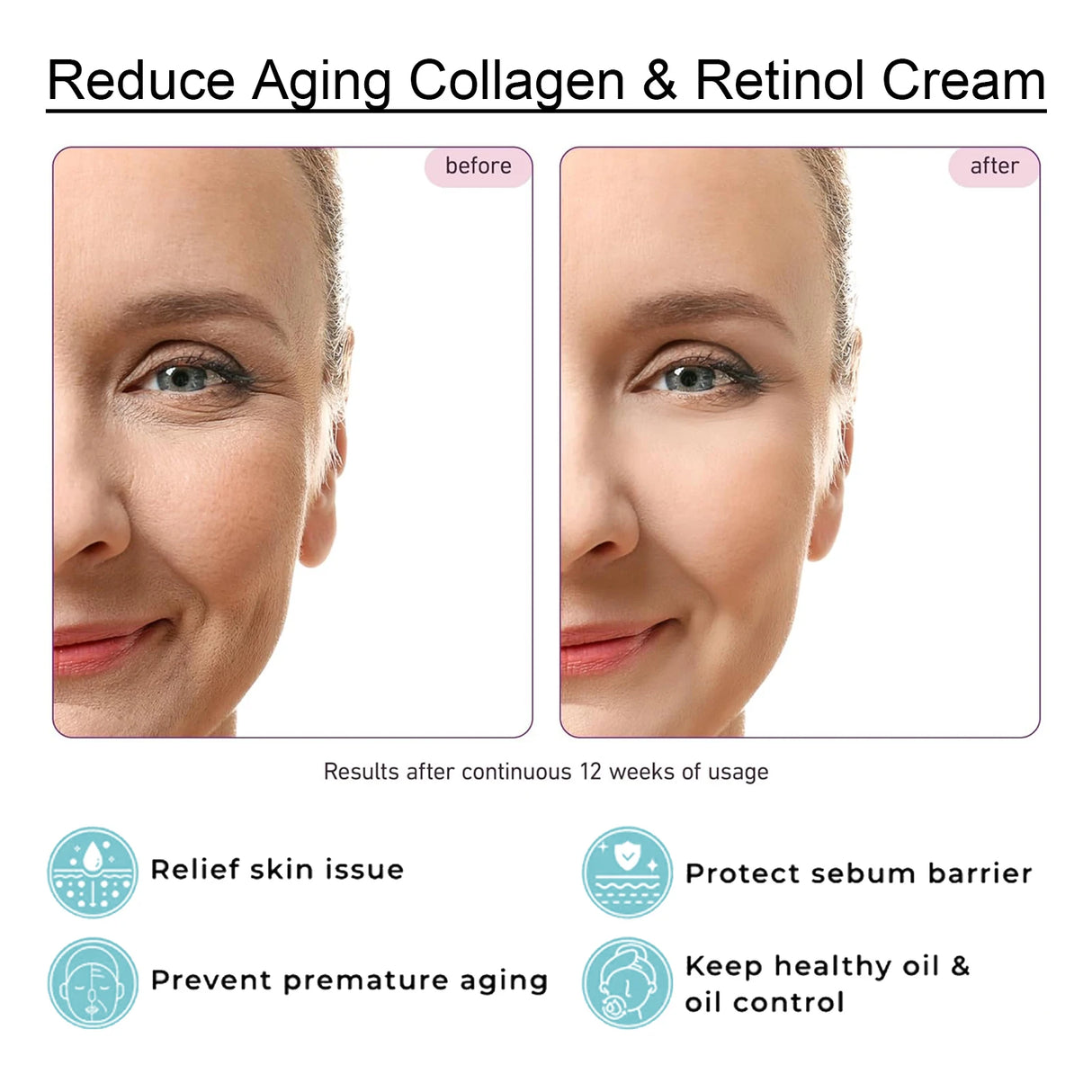 Collagen Glutathione Face Cream Improve Skin Elasticity Reduce Fine Lines Firming Lifting Repair Skin Barrier Retinol Cream 50g