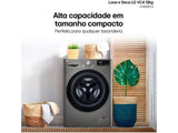 LG 12 kg Smart VC4 CV5012PC4 con Inteligencia Artificial Agua Caliente y Fría Plata - 220V