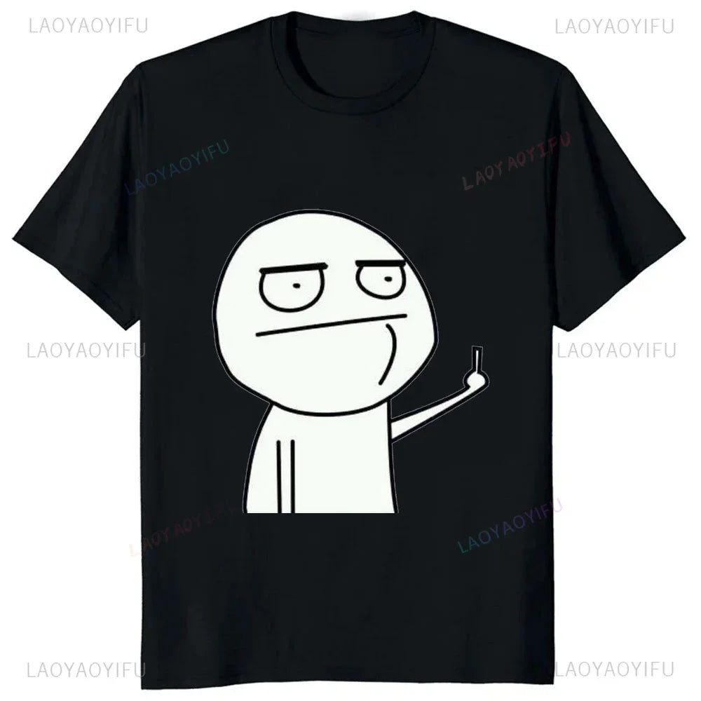 Middle Finger Funny Maniac Printed Man T Shirt Loose Casual Fashion Harajuku Hip Hop T-shirt Hipster Streetwear Comfort Clothing - Lootquake