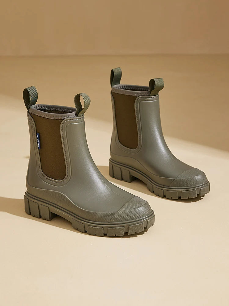 Stylish Women's Rain Shoes for Summer: Short-cylinder, Low-top, Wear-resistant and Waterproof Water Boots
