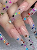 1 Box Fluorescence Butterfly Shape Nail Art Glitter Flakes 3D Colourful Sequins Polish Manicure Nail Decoration