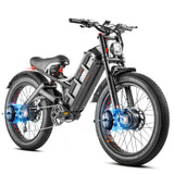Bicicleta eléctrica Romeo Pro 2 2024, motor dual de 3000 W, batería de 52 V y 60 Ah, neumáticos anchos de 26" x 4.0", para montaña, nieve y todoterreno.