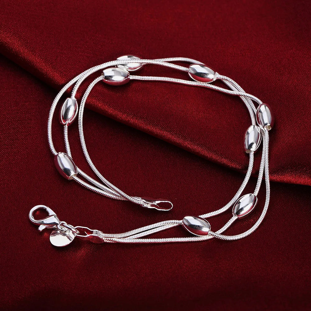 Fashion charm 925 Sterling Silver Bracelet for man woman Twisted rope chain fine jewelry Wedding party Christmas gift - Lootquake