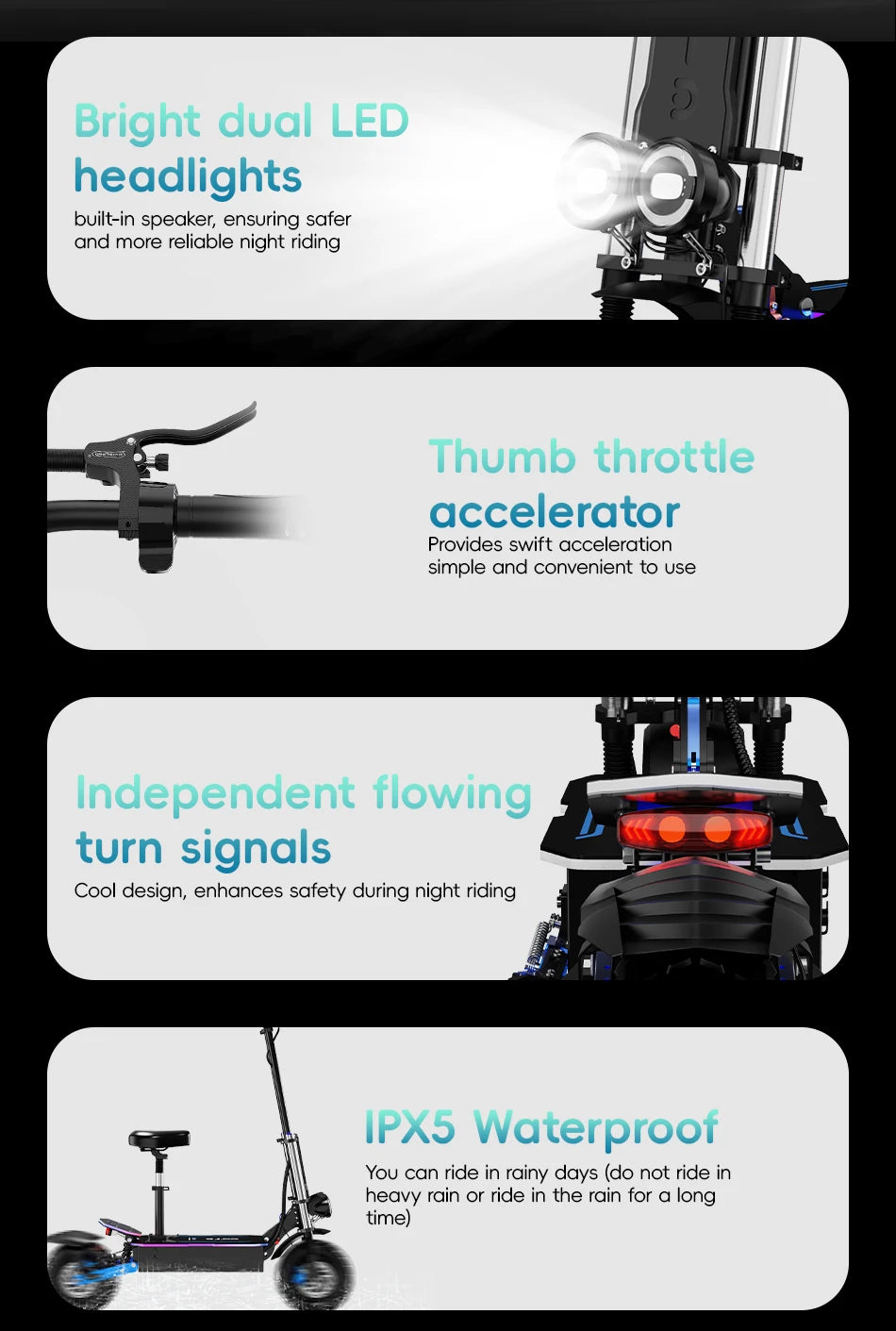 Electric Scooter DUOTTS D99 D88 K8 6000W Dual Motor 60V 40Ah Battery High Power E-Scooter Folding Off-Road Seat Electric Scooter