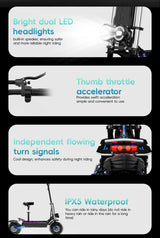 Electric Scooter DUOTTS D99 D88 K8 6000W Dual Motor 60V 40Ah Battery High Power E-Scooter Folding Off-Road Seat Electric Scooter