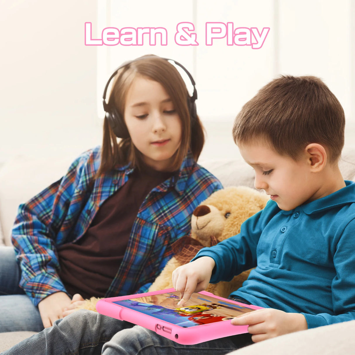 PRITOM 10 inch Kids Tablet Android 12 Tabletas 32GB, Quad-Core, 6000mAh, Large HD IPS Display, WiFi 6, Dual Camera, Bluetooth,