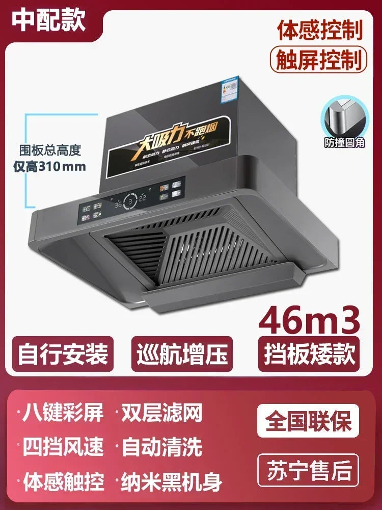 Campana extractora de cocina de 220 V, 600 mm, 700 mm, succión superior, tamaño pequeño, extractor de aire para cocina, electrodomésticos grandes, hogar, succión de 46 m³