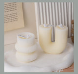 U Shaped Candle Scented Candles Ribbed Aesthetic Home Decorative Candles Smokeless Personalized Candles Guest Gift Lot