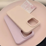 Dopamine-Inspired Silicone Solid Color Simple Fashion Phone Case For iPhone
