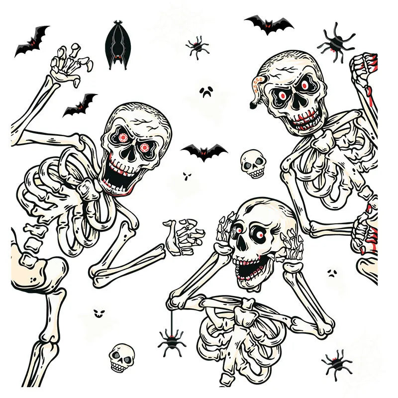 Halloween Party Scene Atmosphere Decoration Wall Window Stickers Cartoon Pumpkin Witch Halloween Home Haunted House Decoration