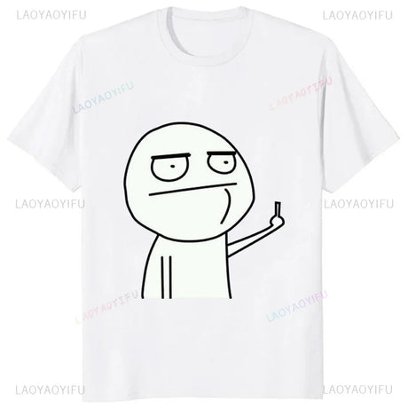Middle Finger Funny Maniac Printed Man T Shirt Loose Casual Fashion Harajuku Hip Hop T-shirt Hipster Streetwear Comfort Clothing - Lootquake
