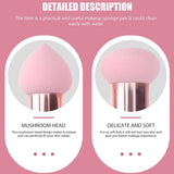 Lot de 3 pinceaux de maquillage pour femme, houppette à tête de champignon, pour fond de teint, correcteur, estompeur, avec manche lisse, outils de beauté