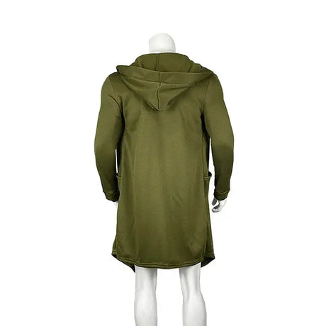 Men's Winter Hooded Cardigan Trench Coat Streetwear Solid Color Windbreaker Leisure Fashion Fleece-lined Jacket Vintage Hoodie - Lootquake