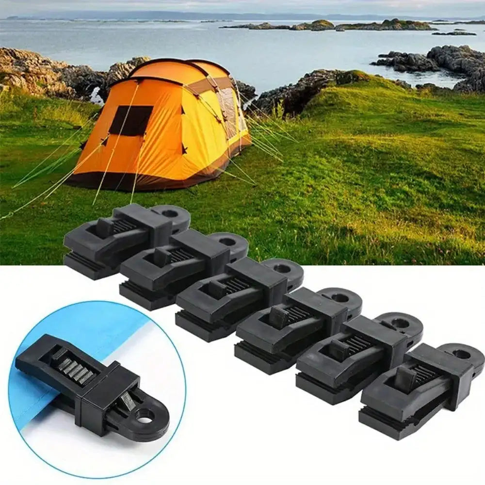 10pcs outdoor tent awning windproof fixing clips Outdoor wind rope buckle is added with pull point hanging buckle plastic clips - Lootquake