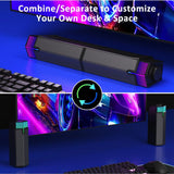 Enceintes Bluetooth pour PC de bureau, barre de son pour PC de jeu, filaire, alimentée par USB, superbe son stéréo, avec éclairage LED