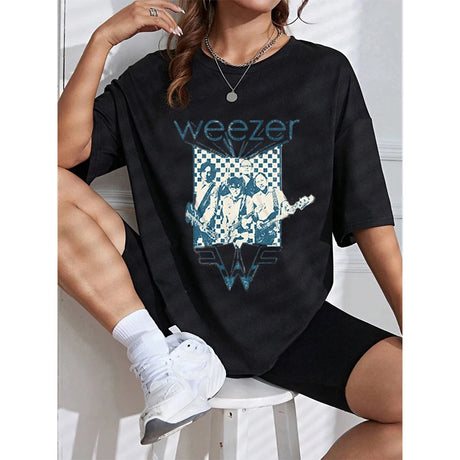 Weezer Band Cotton T Shirt Vintage Men Women Hip Hop Tee Fashion Short Sleeve Tshirt Oversized T-shirts Streetwear Tops Clothing - Lootquake