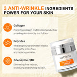Crema facial antiarrugas con colágeno, coenzima Q10 y péptidos, lifting de líneas finas, regula la flacidez de la piel, cremas hidratantes faciales JoyPretty