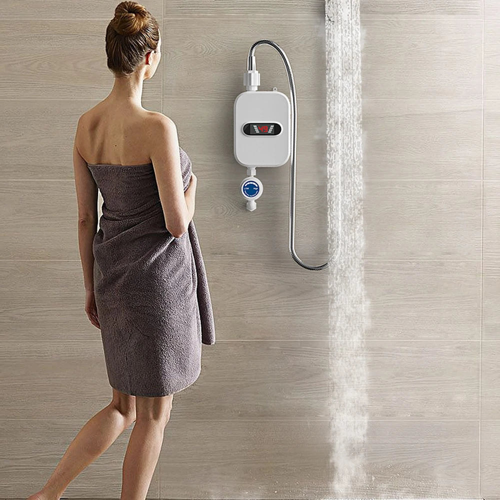 Chauffe-eau instantané 3500 W, robinet de salle de bain, prise UE, affichage numérique, pour maison de campagne, chalet, hôtel