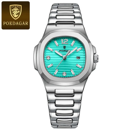 POEDAGAR Luxury Square Watch For Woman Luminous Waterproof Date Ladies Watch Elegant Women's Quartz Watches Simple Female Clock - Lootquake