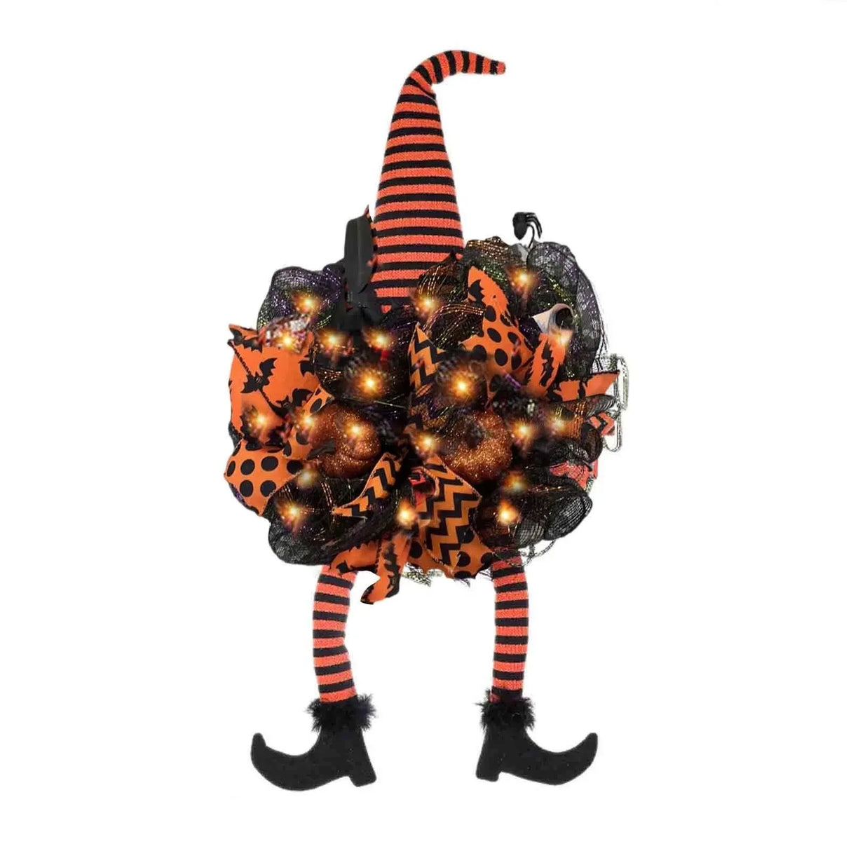 Halloween Witch Wreath Festive Atmosphere Decorative Wreath Door Hanging Wall Hanging Decoration Halloween Party Welcom Decor