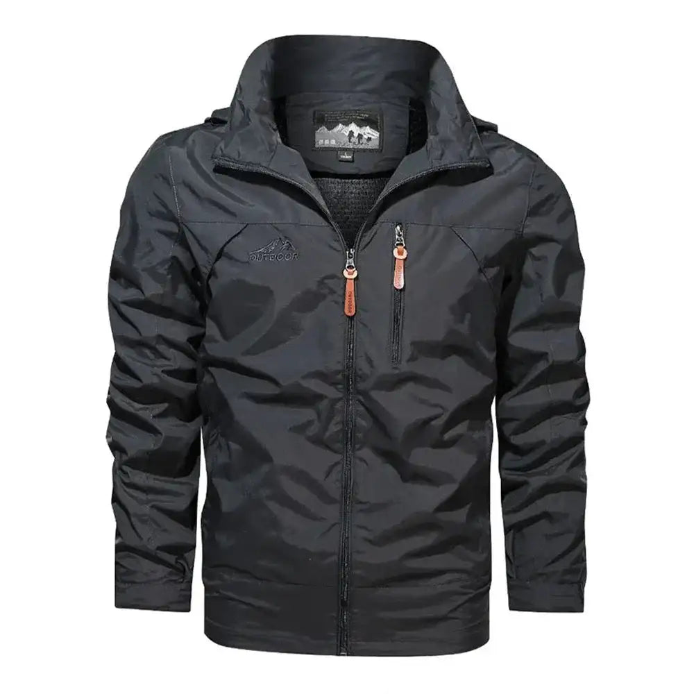 New Functional Waterproof Jacket Men's Autumn Casual Rainproof Detachable Cap Work Coat Hiking Mountain Windproof Windbreaker - Lootquake