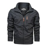 New Functional Waterproof Jacket Men's Autumn Casual Rainproof Detachable Cap Work Coat Hiking Mountain Windproof Windbreaker - Lootquake