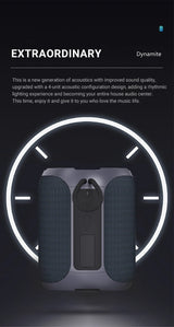 Altavoz Bluetooth portátil, subwoofer estéreo de 360 grados, resistente al agua IPX7, con iluminación, compatible con TF, TWS, inalámbrico, 40 W, para exteriores.