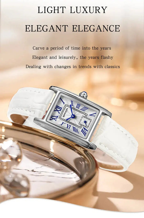 SANDA 1116 New Fashion 2024 Elegant Design Rectangle Dial Water Resistant Quartz Movement Business Women Analog Wrist Watch - Lootquake
