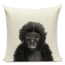 Black and White Cute Animals Cushion Cover - Animal Portrait Decoration Throw Pillow Case 45x45cm for Home Sofa Decor