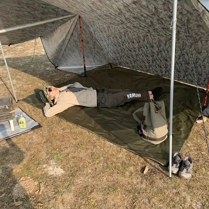 4x4m 4x3m 3x3m 19 Hang Points Tent Tarp Survival Sun Shelter Shade Canopy Outdoor Backpacking Waterproof Camping Awning SunShade