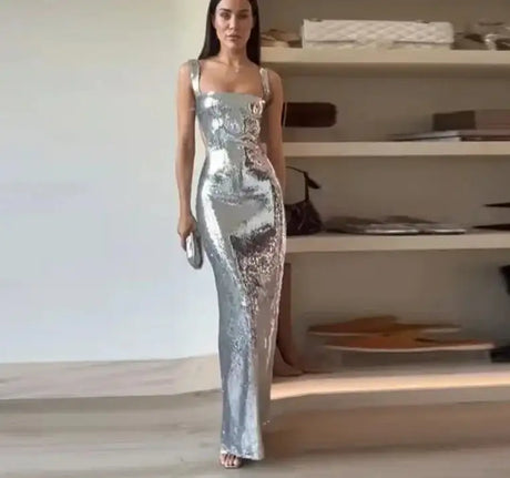 Women's Dresses Fashion Summer Suspender Backless Glitter Long Dress for Women - Lootquake