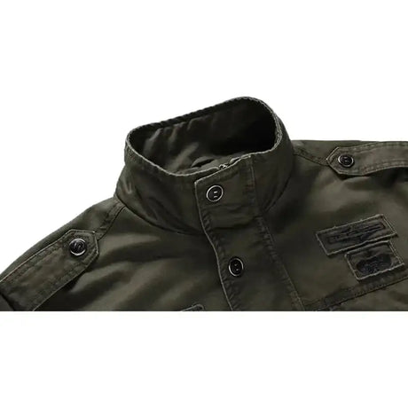 Men Work Jacket Spring and Autumn 2024 New Solid Color Retro Embroidery Outdoor Camping Windproof Coat Men Slim Fit windbreaker - Lootquake