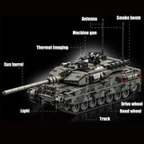 Military WW2 MOC Leopard 2A7 Army Main Battle Tank Soldiers Building Blocks Bricks M1 T90M Tank Set For Children Boys Gifts - Lootquake