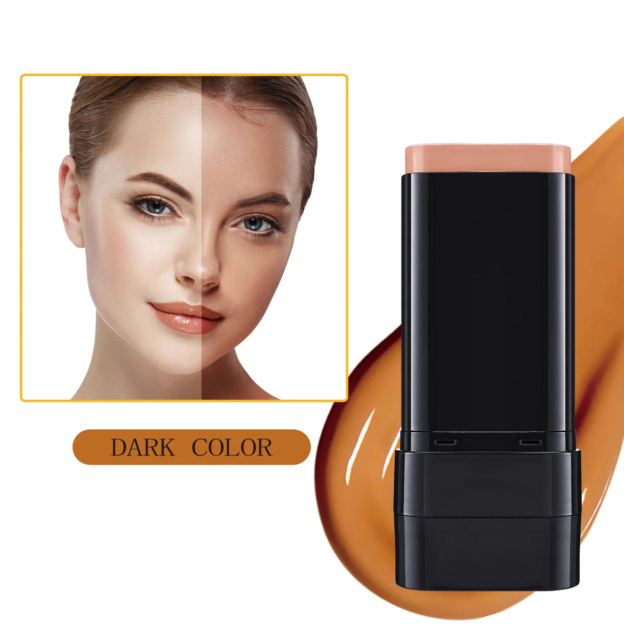 Base de maquillaje en barra de 3 colores, resistente al agua, duradera, control de grasa, alta cobertura, maquillaje para acné, suave, hidratante, corrector.