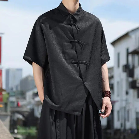 Chinese Style Mens Shirt and Blouse Luxury Men's Clothing Japanese Streetwear Vintage Fashion Korean Clothes Man Shirts 2025 5XL - Lootquake