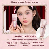 Crema labial Flower Knows Strawberry Cupid Cake, barra de labios hidratante mate, maquillaje de labios suave y sedoso, cosméticos profesionales.